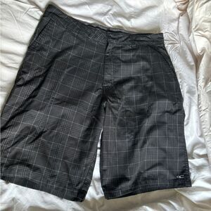 O’Neill Intersect Walking Shorts Gray Plaid Size 34